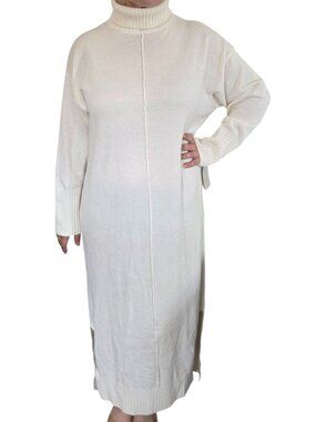 Antonelli Knitwear Cashmere Sweater Wool Silk Blend Dress Ivory Size Small NWT